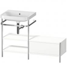 Duravit HP4850N3636 - Happy D.2 Plus C-Shaped Vanity Kit with Sink and Metal Console White