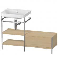 Duravit HP4850N7171 - Happy D.2 Plus C-Shaped Vanity Kit with Sink and Metal Console Mediterranean Oak