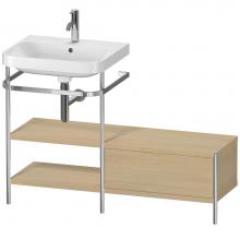 Duravit HP4850O7171 - Happy D.2 Plus C-Shaped Vanity Kit with Sink and Metal Console Mediterranean Oak