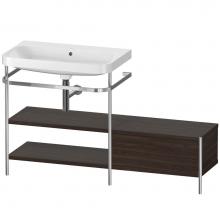 Duravit HP4852N6969 - Happy D.2 Plus C-Shaped Vanity Kit with Sink and Metal Console Walnut Brushed