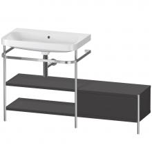 Duravit HP4852N8080 - Happy D.2 Plus C-Shaped Vanity Kit with Sink and Metal Console Graphite