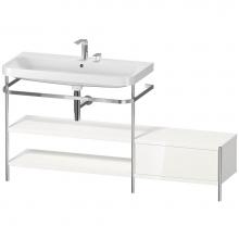 Duravit HP4853E2222 - Happy D.2 Plus C-Shaped Vanity Kit with Sink and Metal Console White