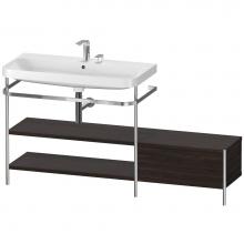 Duravit HP4853E6969 - Happy D.2 Plus C-Shaped Vanity Kit with Sink and Metal Console Walnut Brushed