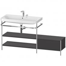 Duravit HP4853E8080 - Happy D.2 Plus C-Shaped Vanity Kit with Sink and Metal Console Graphite