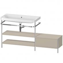 Duravit HP4853N6060 - Happy D.2 Plus C-Shaped Vanity Kit with Sink and Metal Console Taupe