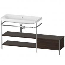 Duravit HP4853N6969 - Happy D.2 Plus C-Shaped Vanity Kit with Sink and Metal Console Walnut Brushed