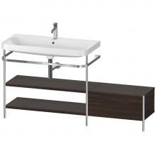 Duravit HP4853O6969 - Happy D.2 Plus C-Shaped Vanity Kit with Sink and Metal Console Walnut Brushed