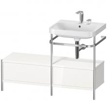 Duravit HP4855E2222 - Happy D.2 Plus C-Shaped Vanity Kit with Sink and Metal Console White