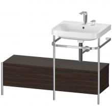 Duravit HP4855E6969 - Happy D.2 Plus C-Shaped Vanity Kit with Sink and Metal Console Walnut Brushed