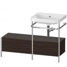 Duravit HP4855N6969 - Happy D.2 Plus C-Shaped Vanity Kit with Sink and Metal Console Walnut Brushed