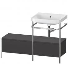 Duravit HP4855N8080 - Happy D.2 Plus C-Shaped Vanity Kit with Sink and Metal Console Graphite