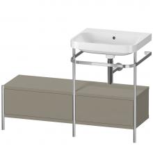 Duravit HP4855N9292 - Happy D.2 Plus C-Shaped Vanity Kit with Sink and Metal Console Stone Gray