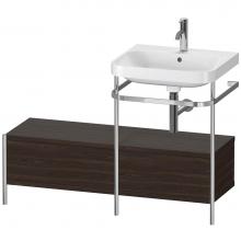 Duravit HP4855O6969 - Happy D.2 Plus C-Shaped Vanity Kit with Sink and Metal Console Walnut Brushed