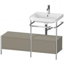 Duravit HP4855O9292 - Happy D.2 Plus C-Shaped Vanity Kit with Sink and Metal Console Stone Gray