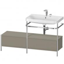 Duravit HP4857E9292 - Happy D.2 Plus C-Shaped Vanity Kit with Sink and Metal Console Stone Gray