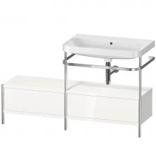 Duravit HP4857N2222 - Happy D.2 Plus C-Shaped Vanity Kit with Sink and Metal Console White