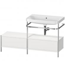 Duravit HP4857N3939 - Happy D.2 Plus C-Shaped Vanity Kit with Sink and Metal Console Nordic White