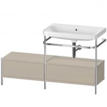 Duravit HP4857N6060 - Happy D.2 Plus C-Shaped Vanity Kit with Sink and Metal Console Taupe