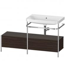 Duravit HP4857N6969 - Happy D.2 Plus C-Shaped Vanity Kit with Sink and Metal Console Walnut Brushed