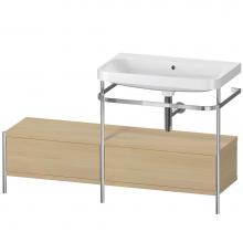 Duravit HP4857N7171 - Happy D.2 Plus C-Shaped Vanity Kit with Sink and Metal Console Mediterranean Oak