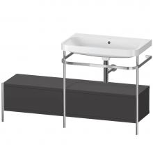 Duravit HP4857N8080 - Happy D.2 Plus C-Shaped Vanity Kit with Sink and Metal Console Graphite