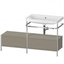 Duravit HP4857N9292 - Happy D.2 Plus C-Shaped Vanity Kit with Sink and Metal Console Stone Gray