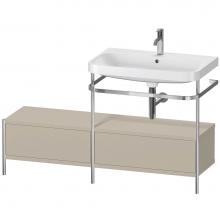 Duravit HP4857O6060 - Happy D.2 Plus C-Shaped Vanity Kit with Sink and Metal Console Taupe