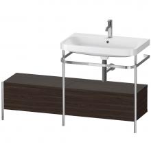 Duravit HP4857O6969 - Happy D.2 Plus C-Shaped Vanity Kit with Sink and Metal Console Walnut Brushed