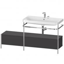 Duravit HP4858E8080 - Happy D.2 Plus C-Shaped Vanity Kit with Sink and Metal Console Graphite