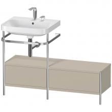 Duravit HP4860E6060 - Happy D.2 Plus C-Shaped Vanity Kit with Sink and Metal Console Taupe