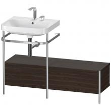 Duravit HP4860E6969 - Happy D.2 Plus C-Shaped Vanity Kit with Sink and Metal Console Walnut Brushed