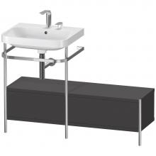 Duravit HP4860E8080 - Happy D.2 Plus C-Shaped Vanity Kit with Sink and Metal Console Graphite