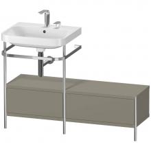 Duravit HP4860E9292 - Happy D.2 Plus C-Shaped Vanity Kit with Sink and Metal Console Stone Gray