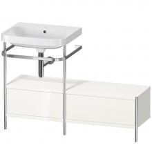 Duravit HP4860N2222 - Happy D.2 Plus C-Shaped Vanity Kit with Sink and Metal Console White