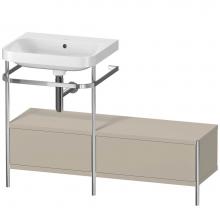 Duravit HP4860N6060 - Happy D.2 Plus C-Shaped Vanity Kit with Sink and Metal Console Taupe