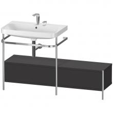 Duravit HP4862E8080 - Happy D.2 Plus C-Shaped Vanity Kit with Sink and Metal Console Graphite