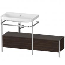 Duravit HP4862N6969 - Happy D.2 Plus C-Shaped Vanity Kit with Sink and Metal Console Walnut Brushed