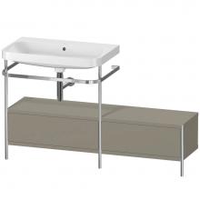 Duravit HP4862N9292 - Happy D.2 Plus C-Shaped Vanity Kit with Sink and Metal Console Stone Gray