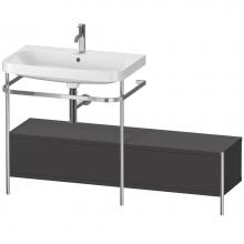 Duravit HP4862O8080 - Happy D.2 Plus C-Shaped Vanity Kit with Sink and Metal Console Graphite