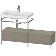 Duravit HP4862O9292 - Happy D.2 Plus C-Shaped Vanity Kit with Sink and Metal Console Stone Gray