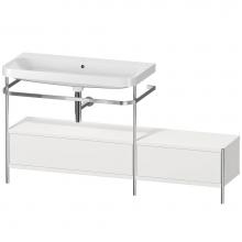 Duravit HP4863N3939 - Happy D.2 Plus C-Shaped Vanity Kit with Sink and Metal Console Nordic White