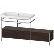 Duravit HP4863N6969 - Happy D.2 Plus C-Shaped Vanity Kit with Sink and Metal Console Walnut Brushed