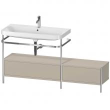 Duravit HP4863O6060 - Happy D.2 Plus C-Shaped Vanity Kit with Sink and Metal Console Taupe