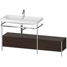 Duravit HP4863O6969 - Happy D.2 Plus C-Shaped Vanity Kit with Sink and Metal Console Walnut Brushed