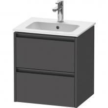 Duravit K25261049490000 - Duravit Ketho.2 20 1/8'' Wall Mount Two Drawer Single Vanity Cabinet in Matte Graphite,