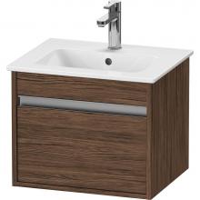 Duravit KT640402121 - Ketho One Drawer Wall-Mount Vanity Unit Walnut Dark