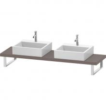 Duravit LC101C04343 - L-Cube Console with Two Sink Cut-Outs Basalt