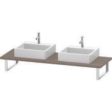 Duravit LC107C03535 - L-Cube Console with Two Sink Cut-Outs Oak Terra