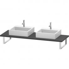 Duravit LC107C04949 - L-Cube Console with Two Sink Cut-Outs Graphite