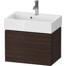 Duravit LC611906969 - L-Cube One Drawer Wall-Mount Vanity Unit Walnut Brushed